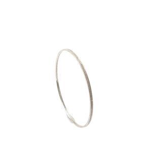 Designer Womens 14K White Gold Diamond Thin Bangle 2.6" 8g